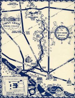 Drawn Map of Chevy Chase Junior College and Washington, DC Area 